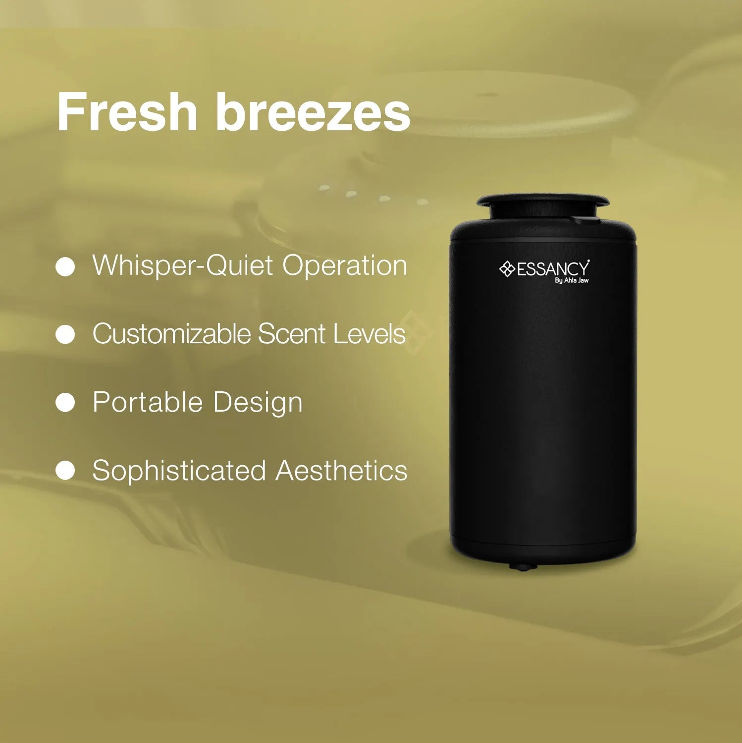 F1 car aroma diffuser air freshener with 'Essancy' branding on a green background