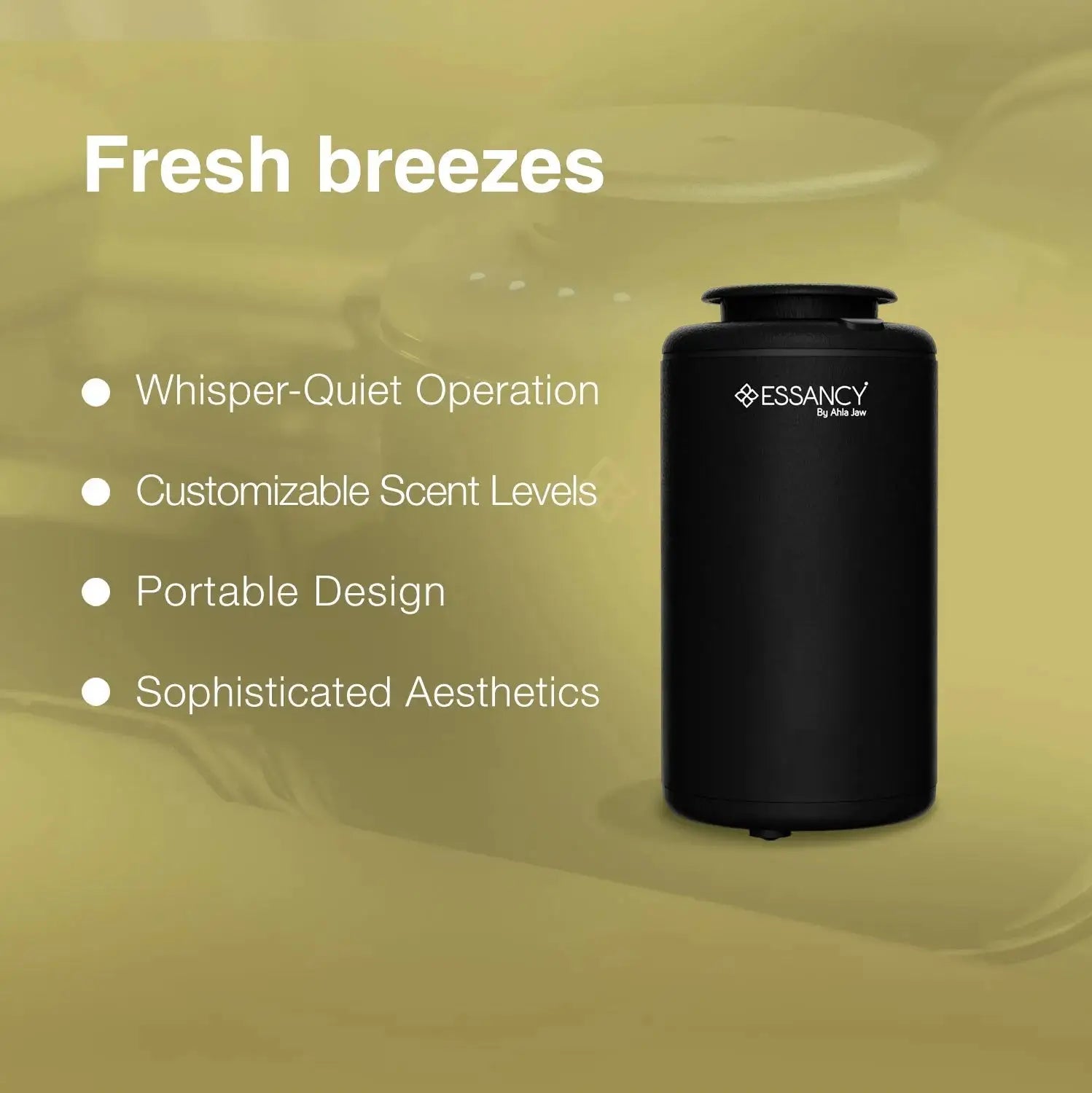 F1 car aroma diffuser air freshener with 'Essancy' branding on a green background