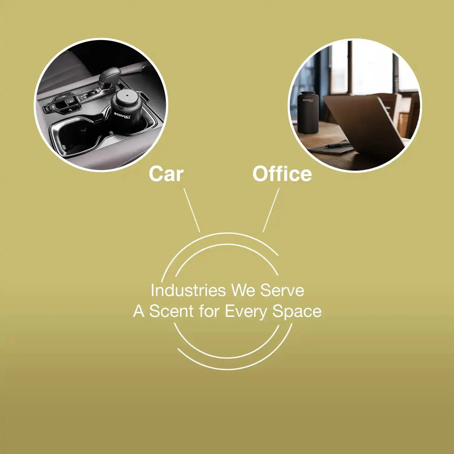 F1 Car Aroma Diffuser USB shown in car and office settings, highlighting its versatility for multiple environments.
