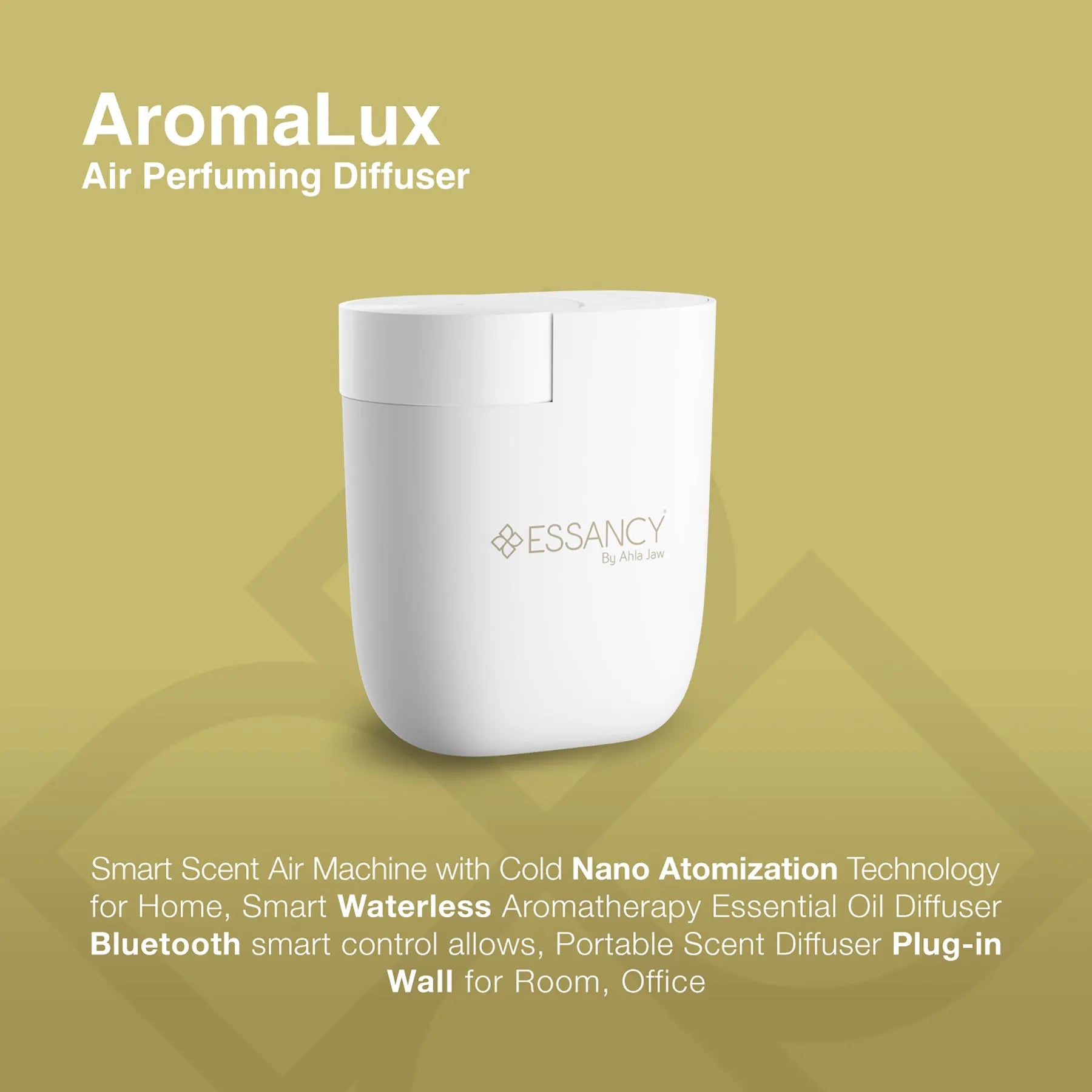 AromaLux air perfuming diffuser on a green background