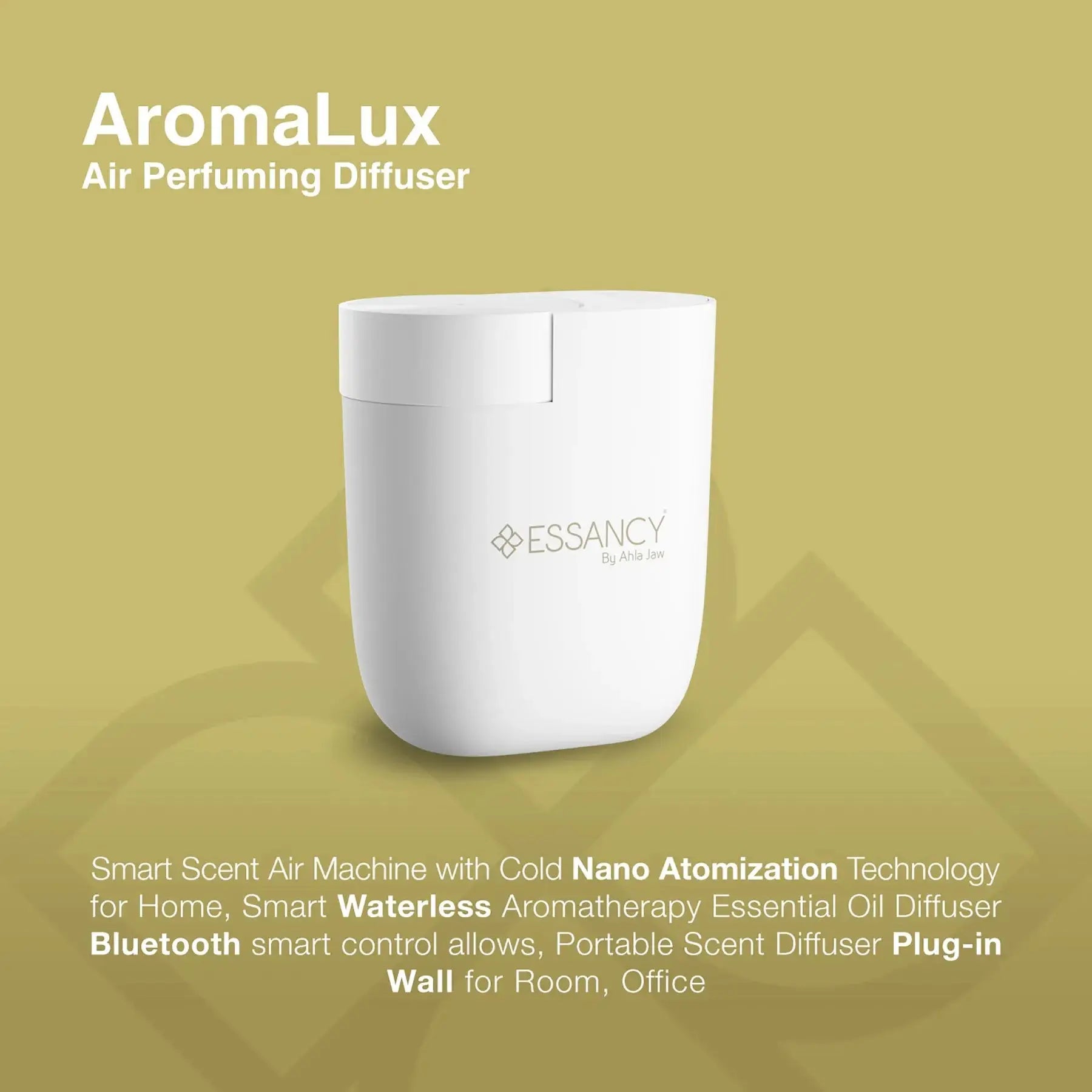 AromaLux air perfuming diffuser on a green background