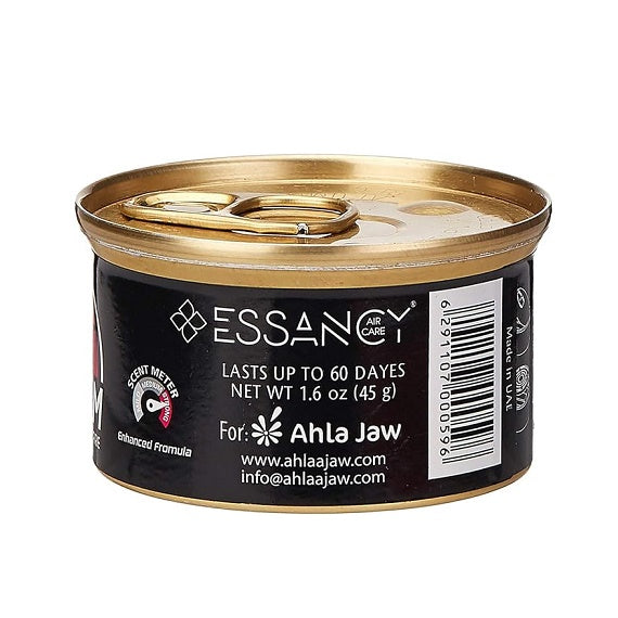 Essancy air care product packaging with gold lid on a white background