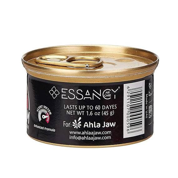 Essancy air care product packaging with gold lid on a white background