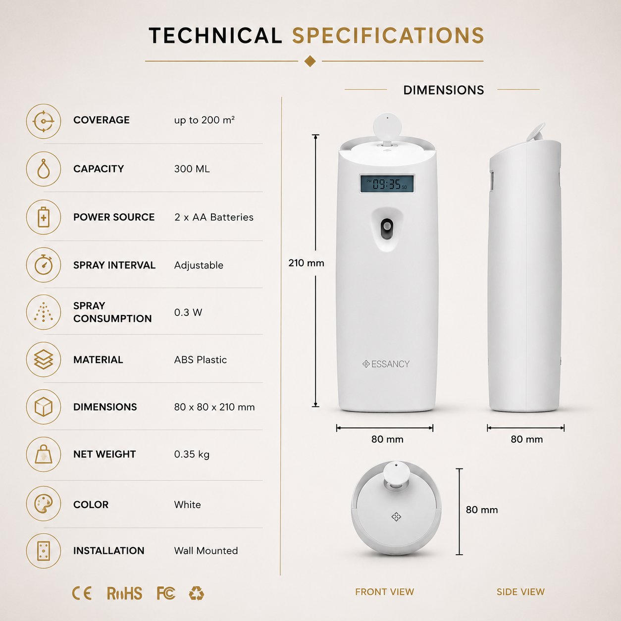 LCD Air Freshener Machine Dubai - Automatic Dispenser