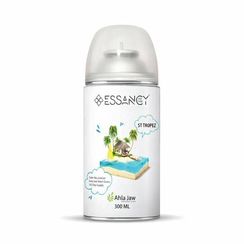 Aroma Aerosol ST TROPEZ 300ml air freshener spray with tropical island design, ideal for home fragrance and odor neutralization.