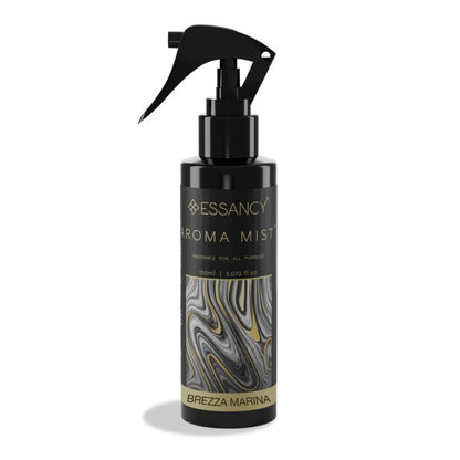 Essancy Aroma Mist bottle with marbled label on a white background