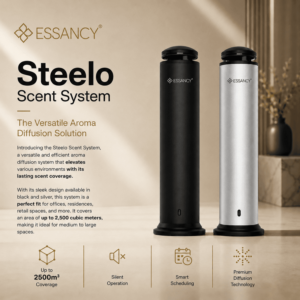 Steelo Smart Large Diffuser for Homes & Offices
