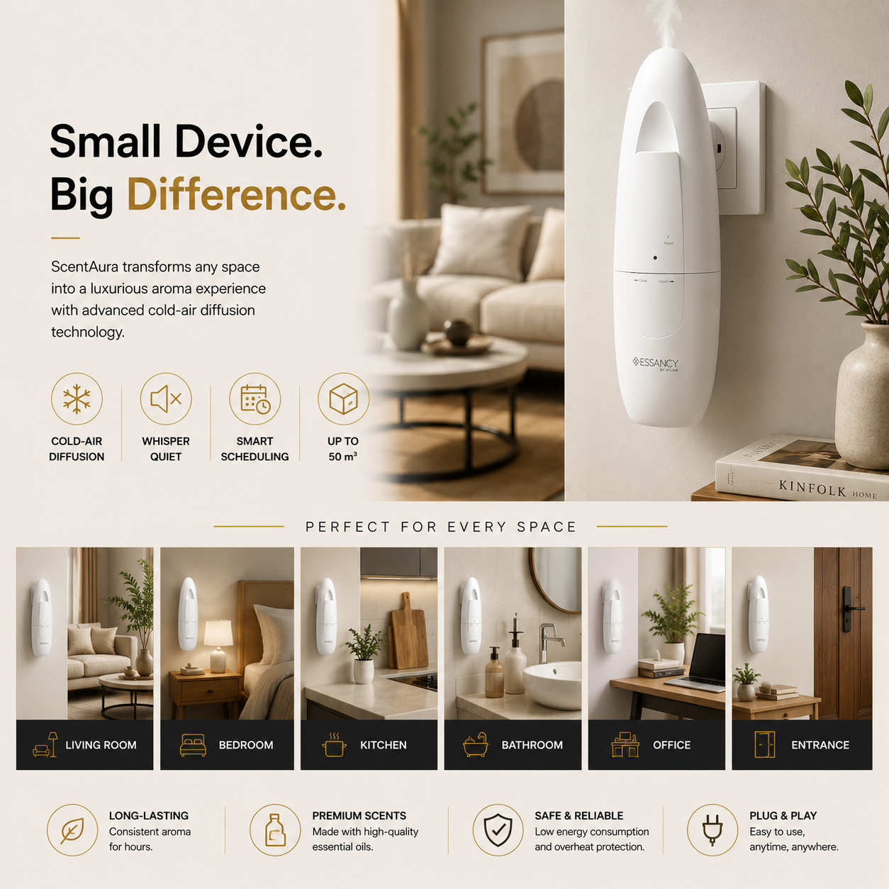 ScentAura Room Freshener Machine for Home | App Control