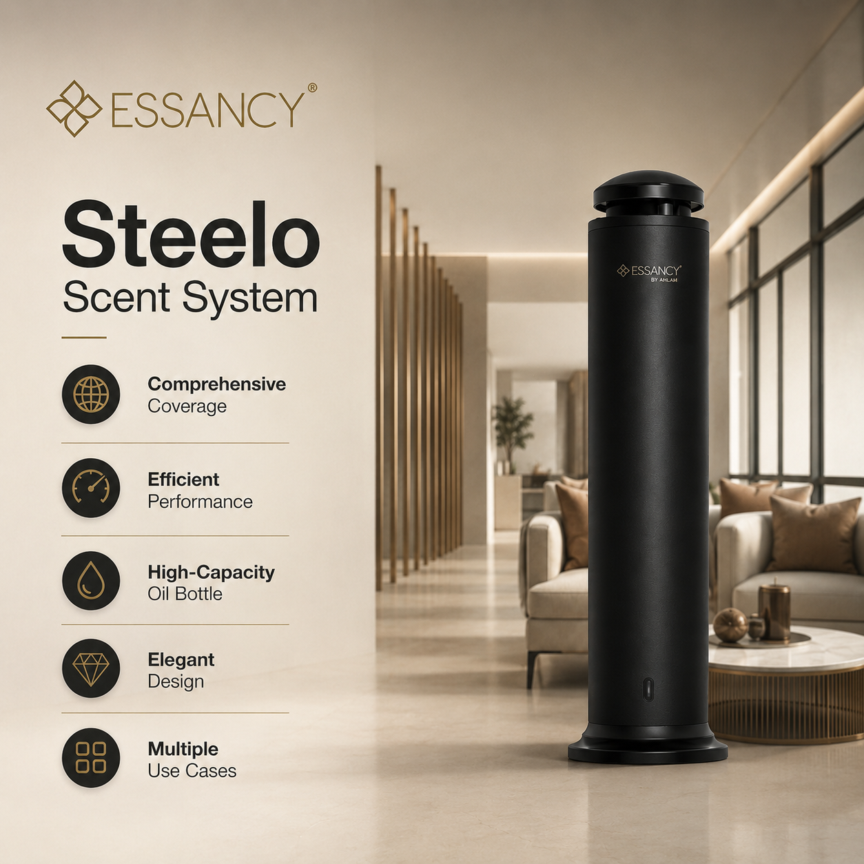 Steelo Scent System – Luxury Aroma Diffuser for Large Spaces