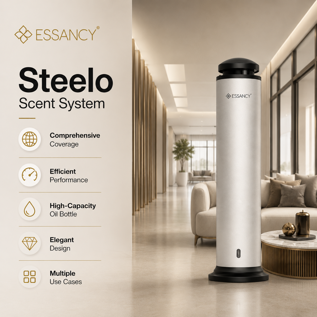 Steelo Scent System – Luxury Aroma Diffuser for Large Spaces