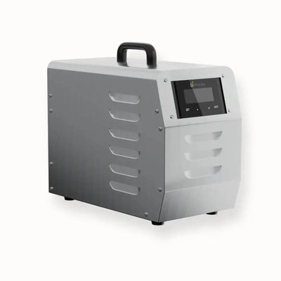 Gray industrial machine with a digital display on a white background