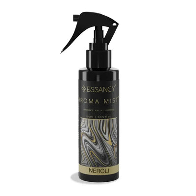 Neroli Air Freshener - Aroma Mist 150ml by Essancy with sleek black and gold design, ideal for refreshing home spaces with a citrusy scent.