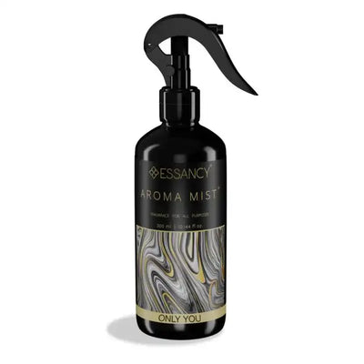 Only You Air Freshener Spray by Essancy in 300ml black bottle with gold marbled label, ideal for home or office odor elimination.