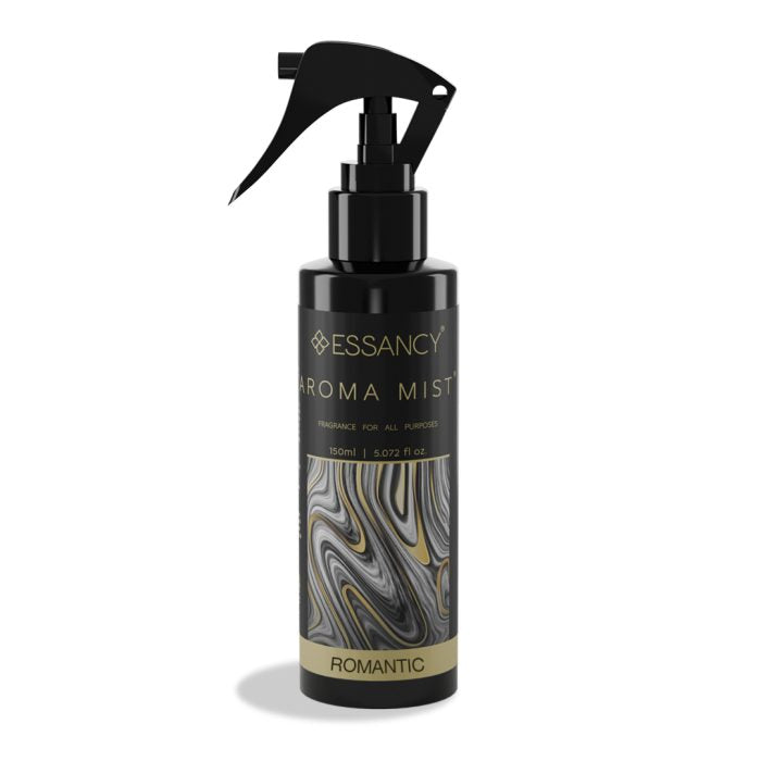 Essancy Aroma Mist bottle with marbled design on a white background