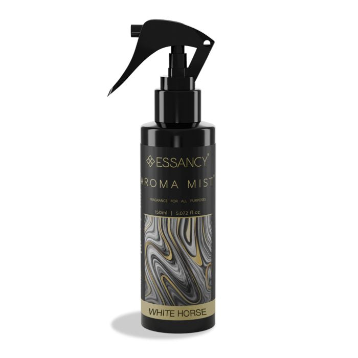 Essancy Aroma Mist bottle with marbled label on a white background