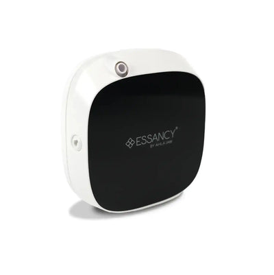 F2 Portable Scent System - aroma diffuser in black and white with sleek modern design for home fragrance. Ideal for plug-in use in interiors.