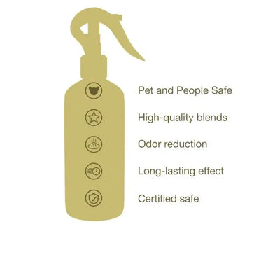 Life B Aroma Mist features include pet and people safety, high-quality blends, odor reduction, long-lasting effect, and certified safe formulation.