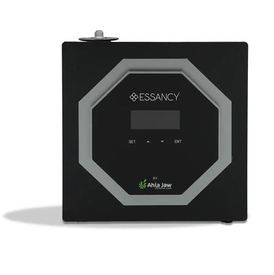 Scent Ignition 2.2 aroma diffuser – Whisper-Quiet Aroma Oil Diffuser in black with digital control panel, ideal for medium spaces in homes or offices.